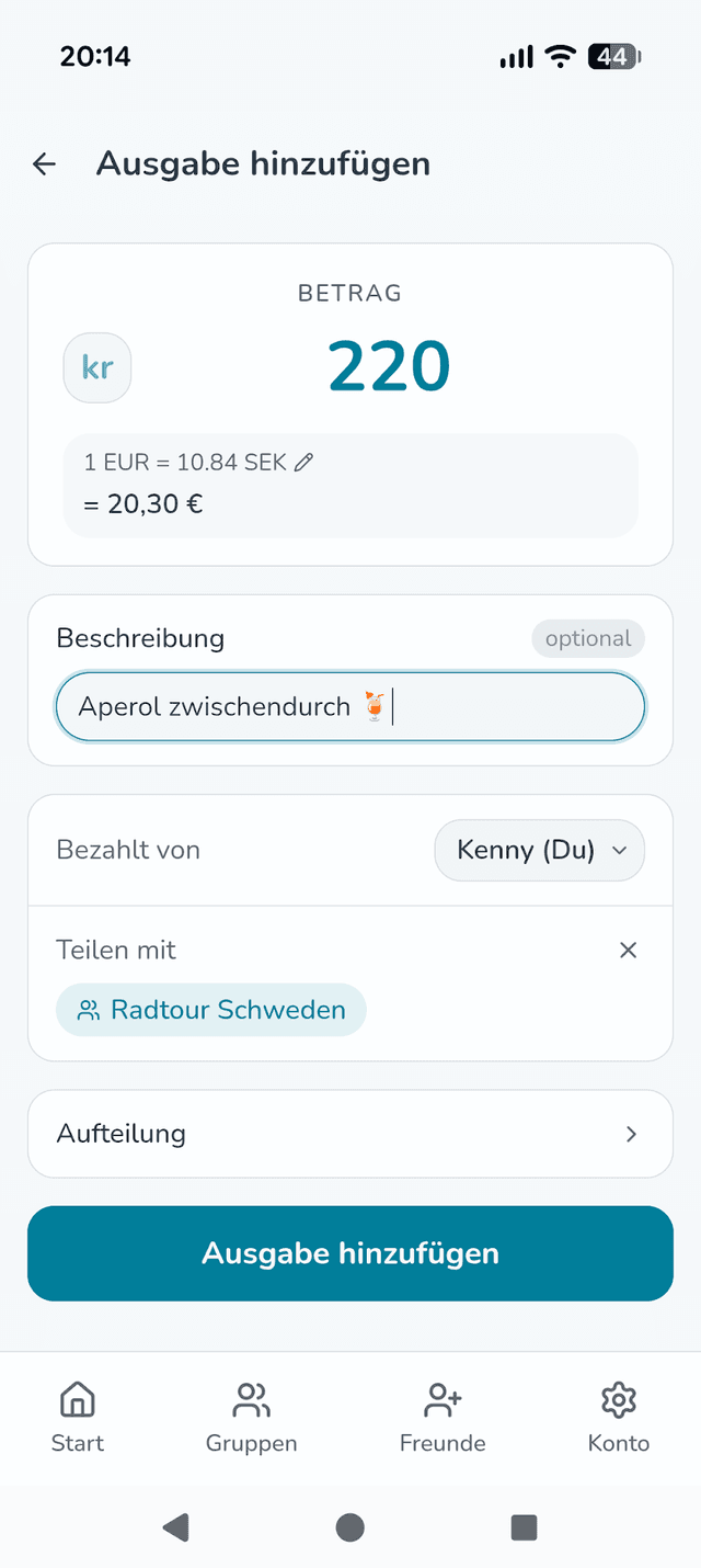 Multi-Währung Ausgabe